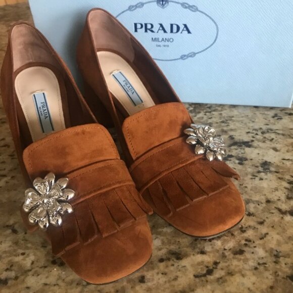 Authentic Prada Loafers-New in Box- Never Worn- Size 37.5/US SIZE 7.5 - Picture 6 of 7